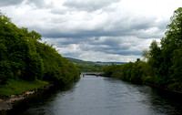 the River Tummel and the road bridge into town